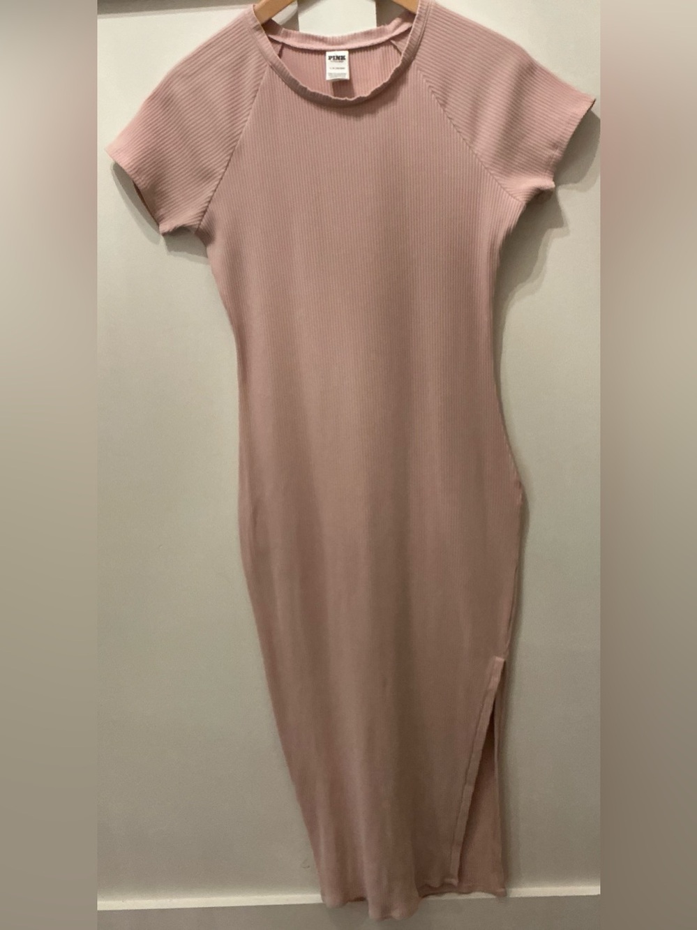 PINK Victoria's Secret Ribbed Midi Dress - Dusty Rose